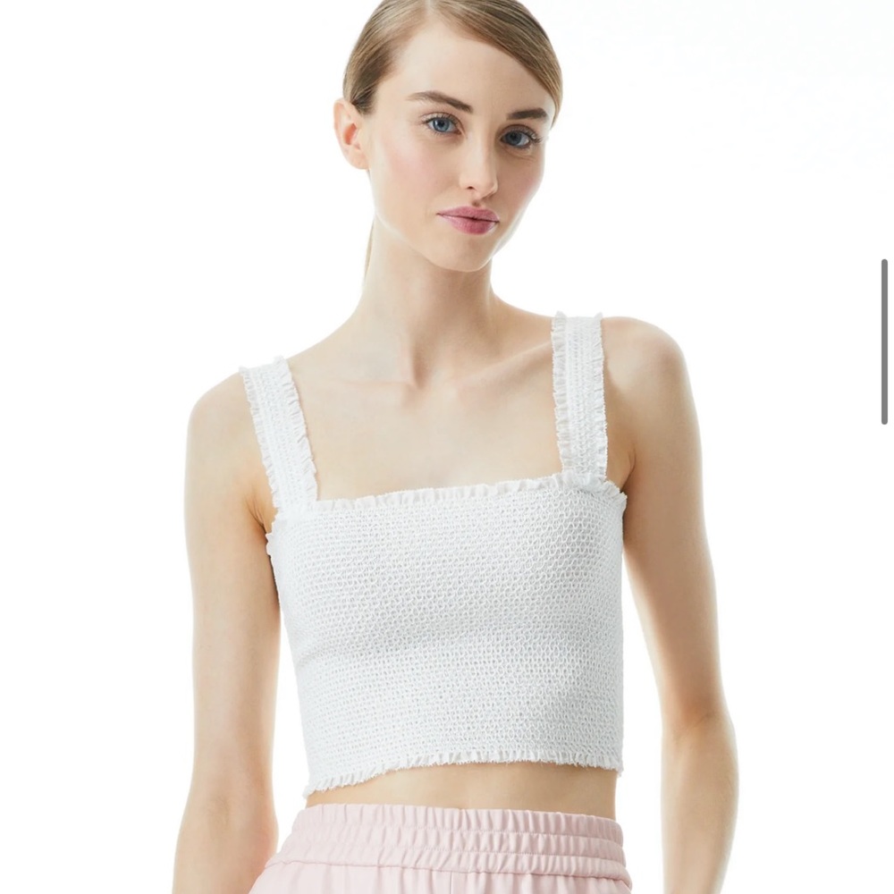 ALICE AND OLIVIA White Crop Top